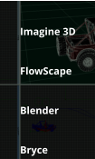 	Imagine 3D 	FlowScape 	Blender  	Bryce